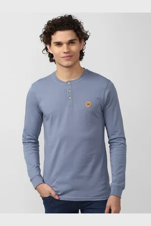 Peter England Men Henley Neck Slim Fit Pure Cotton T-shirt