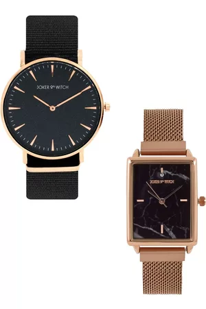 Joker & Witch Toffeenut & Caramel Analogue Couple Watch Gift Set JWCW291