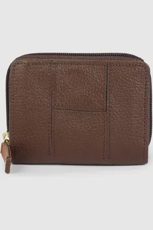 Hidesign Women Brown Leather Zip Around Wallet