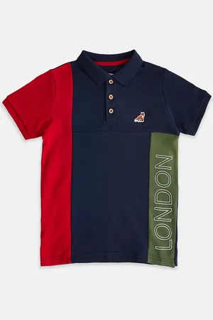 Pantaloons Boys Colourblocked Polo Collar Cotton T-shirt