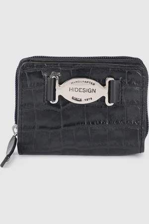 Hidesign Women Navy Blue Textured Leather Two Fold Wallet