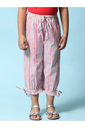 Biba Girls Off White Striped Relaxed Culottes Trousers