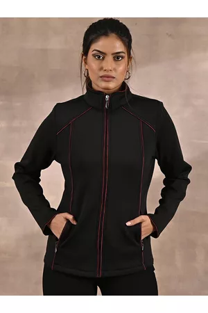 Lakshita Women Mock Collar Fleece Outdoor Biker Jacket