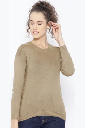 Cayman Women Beige Solid Sweater