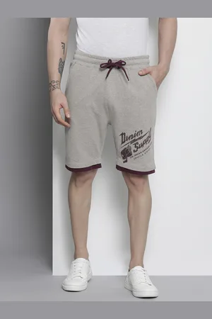 The Indian Garage Co Men Grey & Maroon Typography Printed Shorts