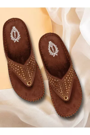 Denill Women Embellished Open Toe Flats