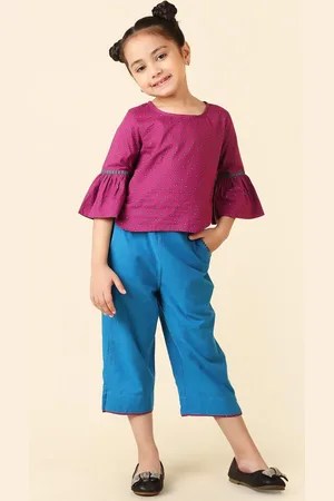 Fabindia Girls Printed Pure Cotton Round Neck Clothing Set