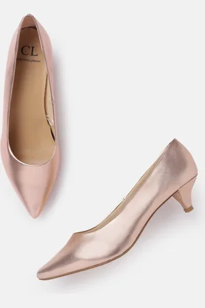 Ankis Women's Pumps Low Heel - Gold Nude Closed Toe Shoes Heel for Women  Dress Shoes Low Kitten Heel Wedding Bride Evening Party Standard Size 2.6  Inches | SHEIN USA
