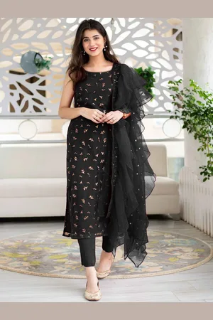 Ethnic Yard Embroidered Semi-Stitched Dress Material