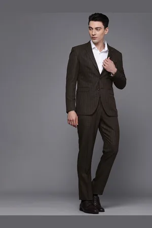 Louis Philippe Men Checked Single-Breasted Slim Fit 2-Piece Formal Suit