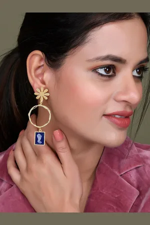Silvermerc Designs Gold Plated Contemporary Drop Earrings