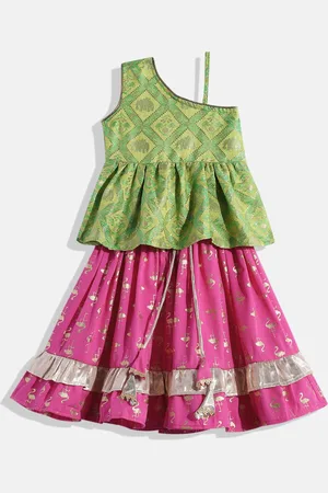 Twisha Girls Printed Top With Skirt