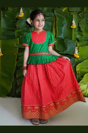 Tiber Taber Girls Printed Cotton Ready to Wear Lehenga Choli