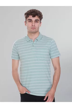 GODFREY Men Striped Polo Collar Cotton T-shirt
