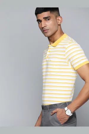 Indian Terrain Men Striped Polo Collar Pure Cotton T-shirt