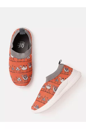 YK Boys Conversational Printed Slip-On Sneakers