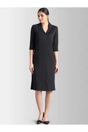 FableStreet Women Black Sheath Dress