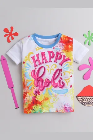 The Magic Wand Girls White Floral Printed Applique T-shirt