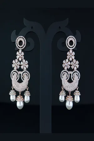 I Jewels Rose Gold Plated Classic Drop Earrings