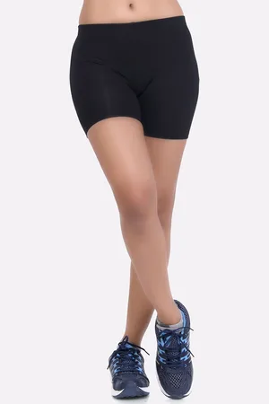 LAASA  SPORTS Women Black Skinny Fit Training or Gym Rapid Dry Sports Shorts