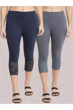 GRACIT Women Pack of 2 Cotton Lycra Skinny Fit Capris