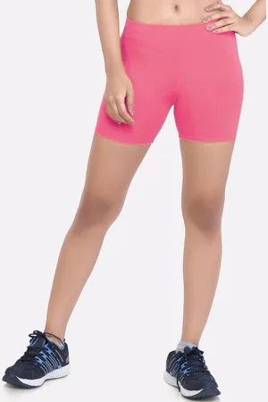 LAASA  SPORTS Women Pink Skinny Fit Training or Gym Sports Shorts