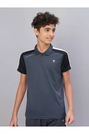 TECHNOSPORT Boys Antimicrobial Polo Collar Active T-shirt