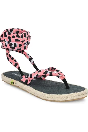 FRESH 1947 FEET Women Printed Open Toe T-Strap Flats