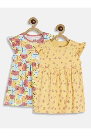 MINI KLUB Girls Pack of 2 Printed Cotton Dress