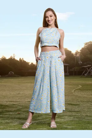 Sera Women Floral Printed Top & Palazzos