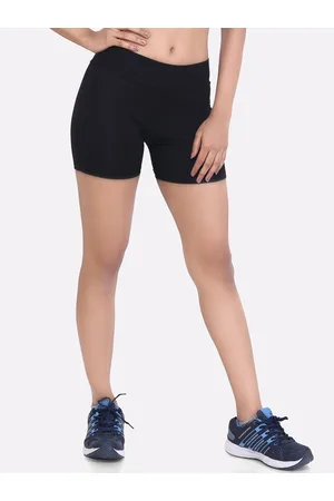 LAASA  SPORTS Women Black Skinny Fit High-Rise Training or Gym Sports Shorts