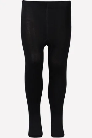 Bonjour Girls Black Solid Stockings