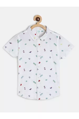 MINI KLUB Boys Printed Pure Cotton Casual Shirt