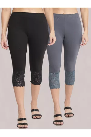 GRACIT Women Pack of 2 Cotton Lycra Skinny Fit Capris