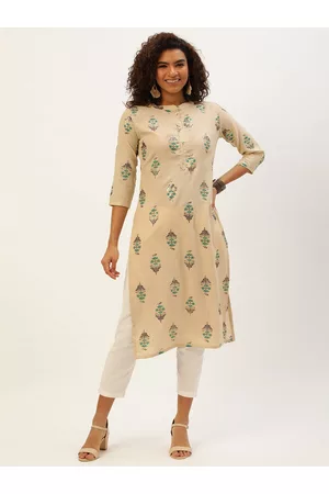 SWAGG INDIA Ethnic Motifs Foil Print Viscose Rayon Straight Kurta