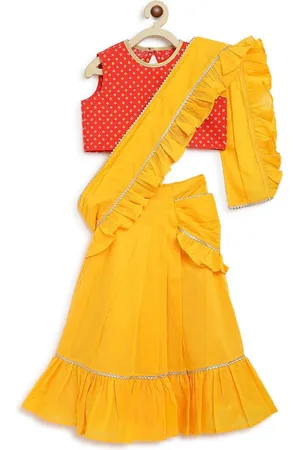 Tiber Taber Girls Pure Cotton Ready To Wear Saree