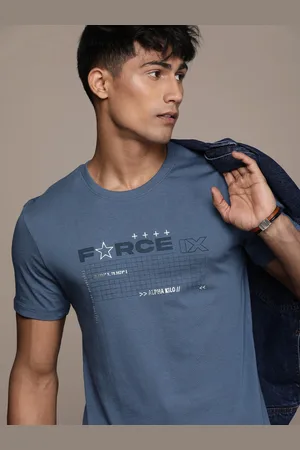 FORCE IX Men Typography Printed Pure Cotton T-shirt