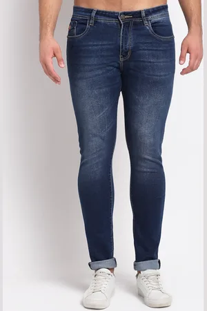 LOUIS STITCH Men Slim Fit Light Fade Stretchable Cuffed Hem Jeans