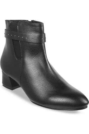 Metro Block Zipper Boots With Buckles
