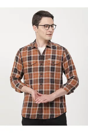 Wrangler Men Tartan Checks Cotton Casual Shirt