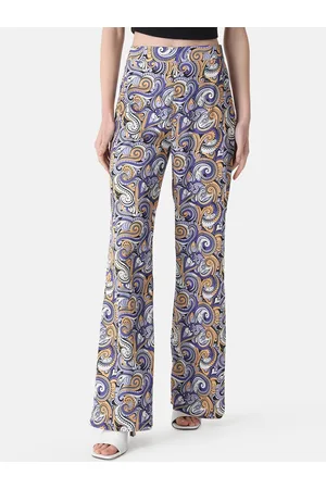 Kazo Women Printed High-Rise Flared Parallel Trousers