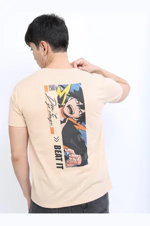 Ketch Men Beige Printed Slim Fit T-shirt