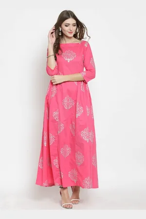 Sera Floral Printed Anarkali Cotton Kurta