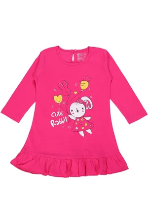 BodyCare Girls Printed A-Line Cotton Dress
