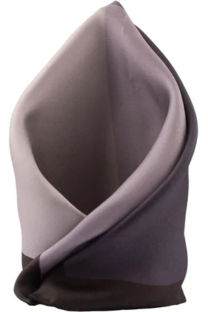 The Tie Hub Men Black & Grey Solid Silk Pocket Square