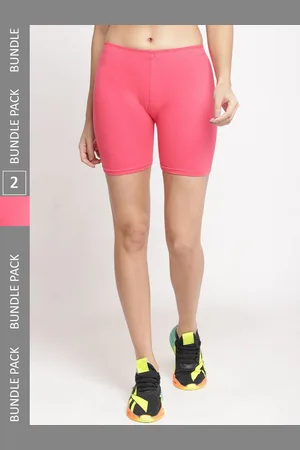 Jinfo Women Pack Of 2 Mid-Rise Cycling Shorts