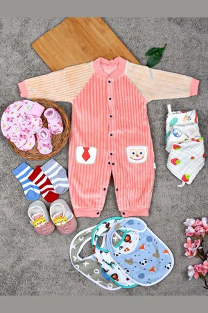 Moms Home Infants Set Of 14 Organic Cotton Romper Gift Set