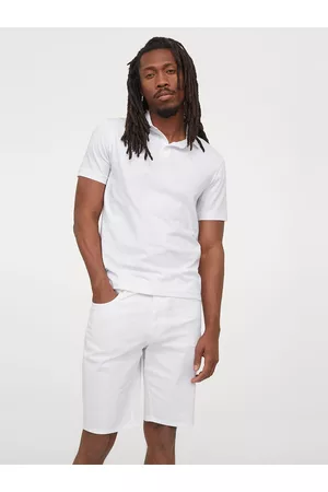 H&M Men White Solid Slim Fit Polo shirt