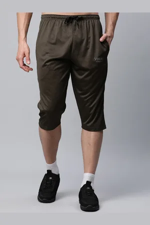 VIMAL JONNEY Men Olive Brown Sports Shorts