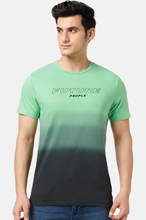 PEOPLE Men Printed Slim Fit Pure Cotton T-shirt